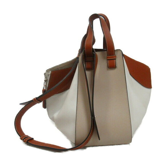 LOEWE Hammock Shoulder Bag Brown White Leather - Picture 2 of 10